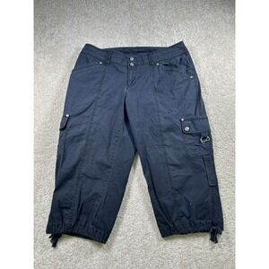 Inc International Concepts Womens Size 8 Black‎ Cargo Capri Pants Cotton Blend